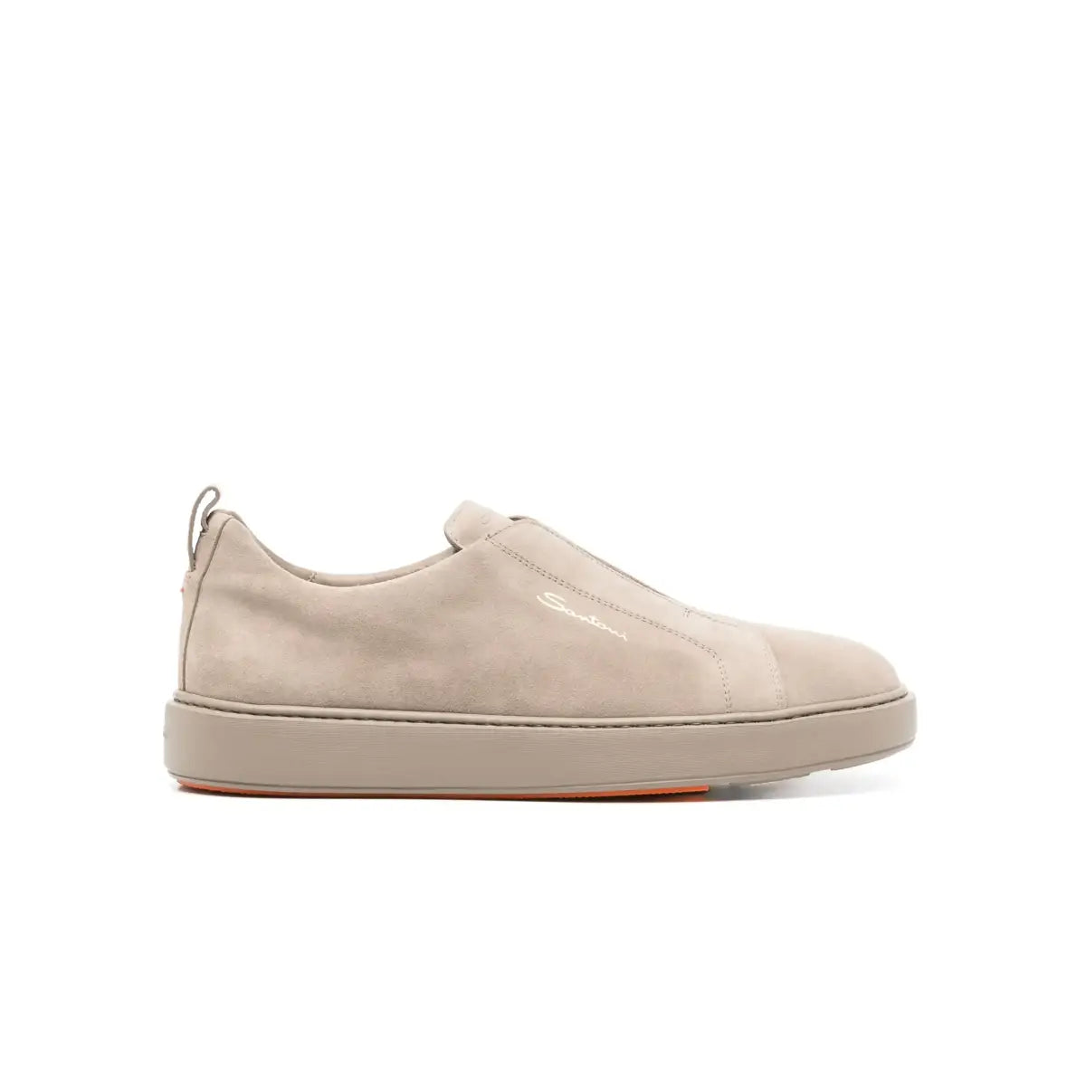 Beige suède leren slip on sneakers