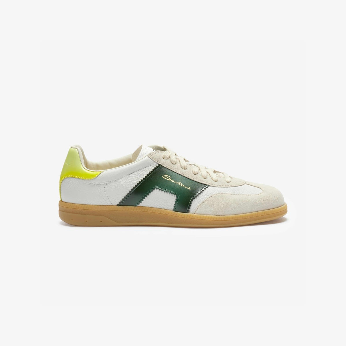 White Panelled Leather Sneakers olympic