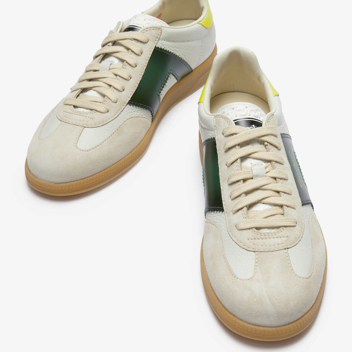 White Panelled Leather Sneakers olympic