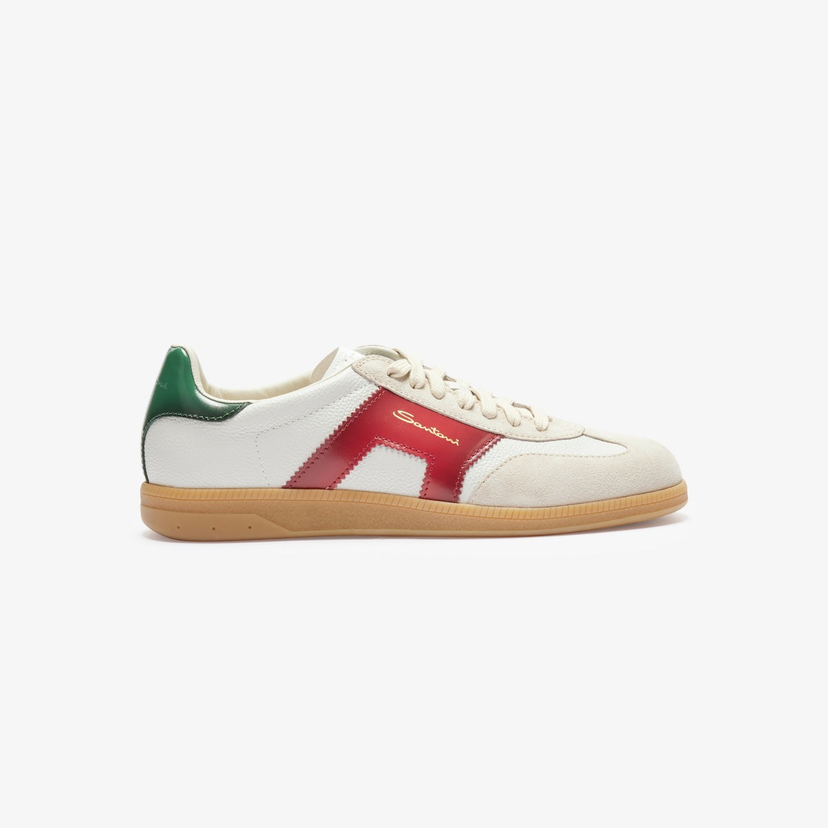 White Panelled Leather Sneakers olympic