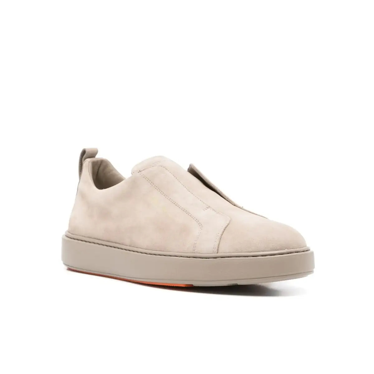 Beige Slip-On-Sneakers aus Wildleder