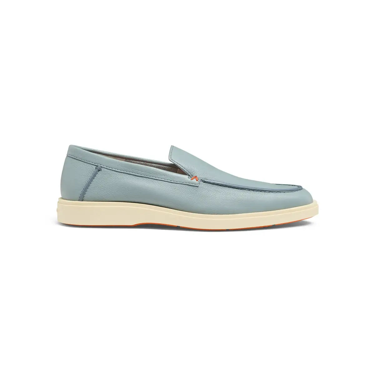 Mocassins cuir grainé bleu ciel