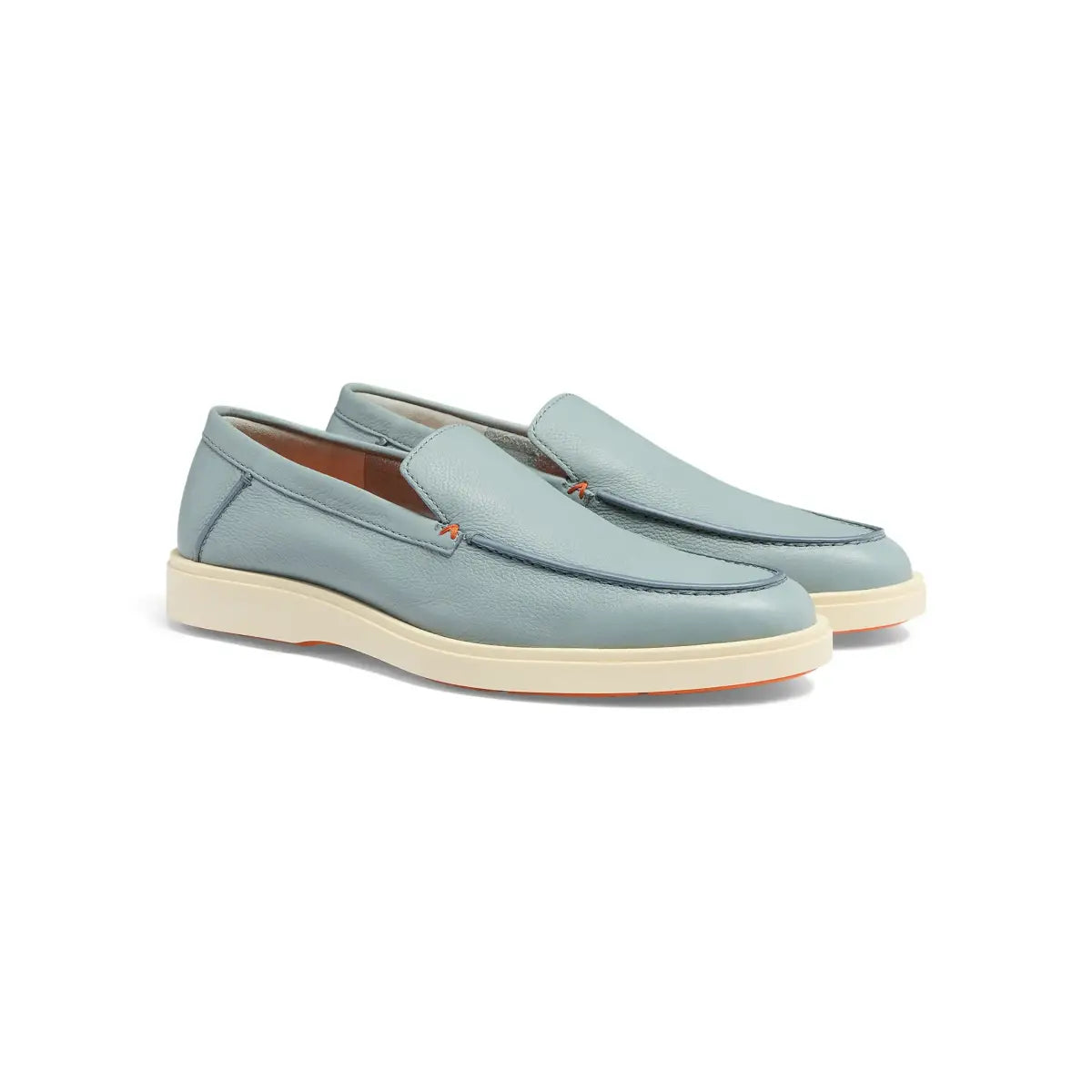 Men's light blue tumbled leather loafer