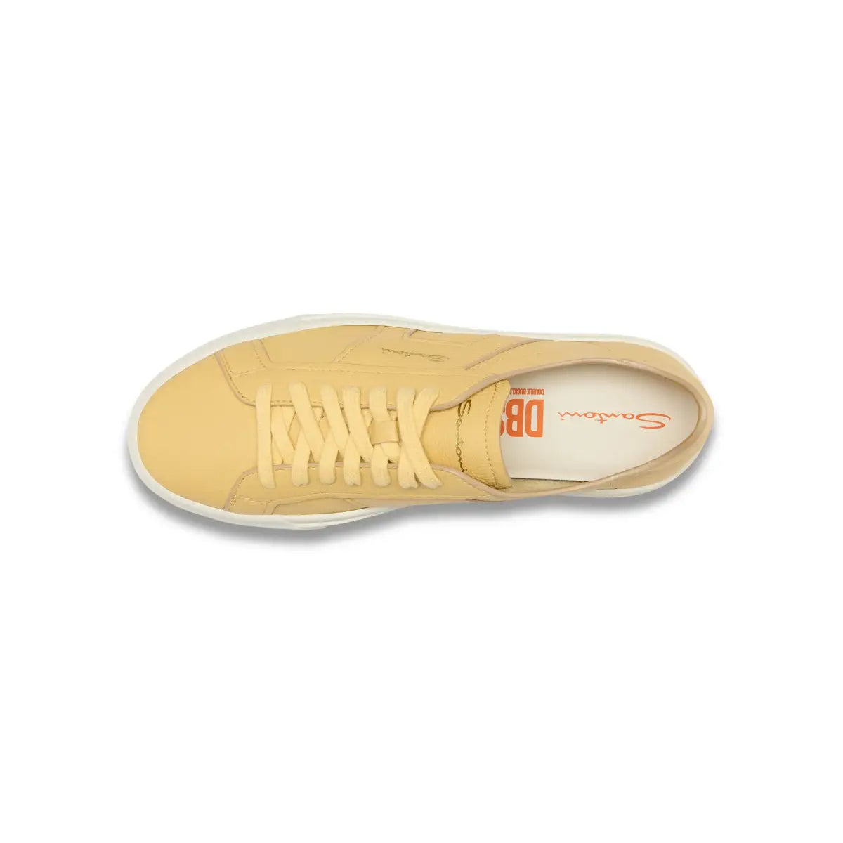 Sneakers piel abatanada doble hebilla amarillo