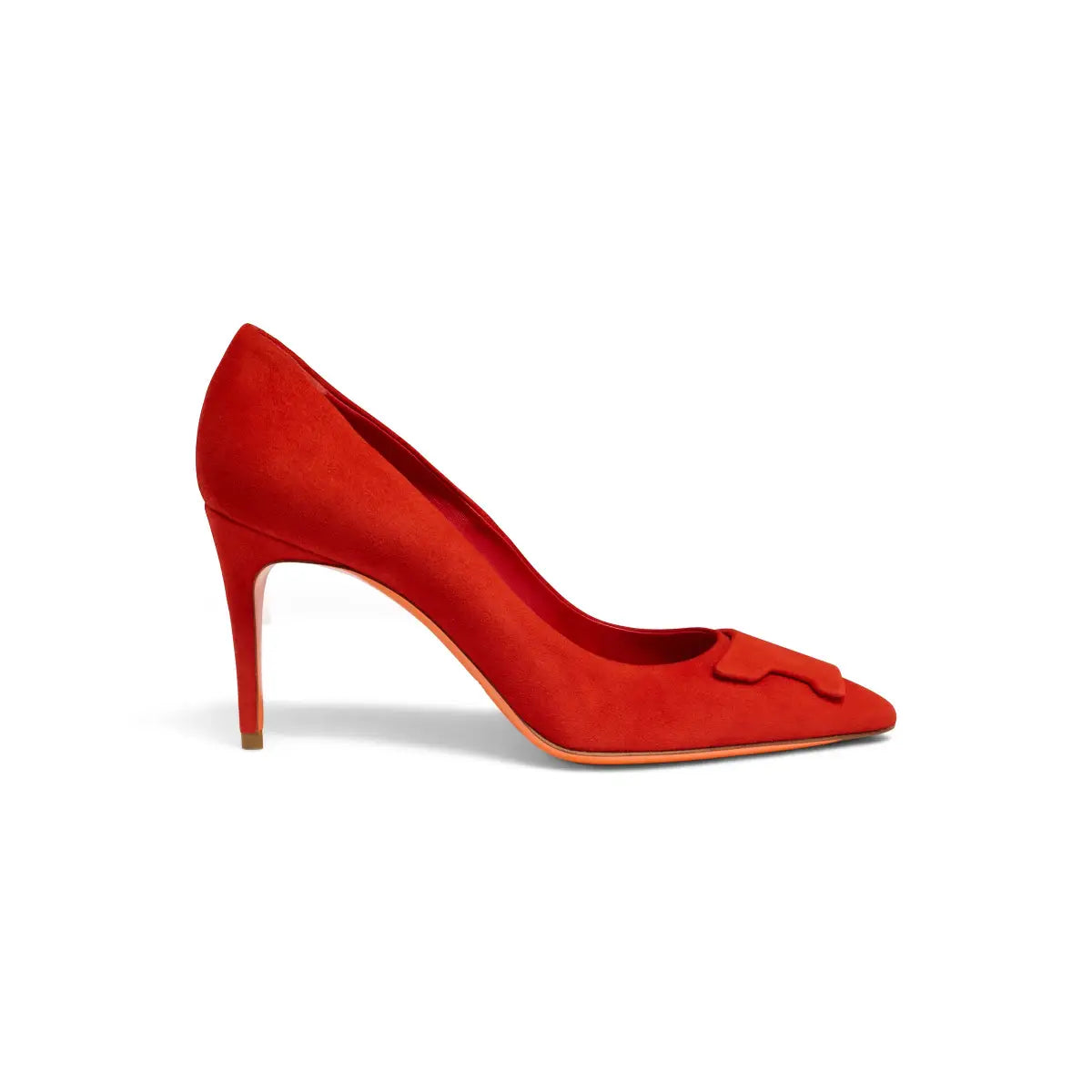 Red suede high-heel Santoni Sibille pump