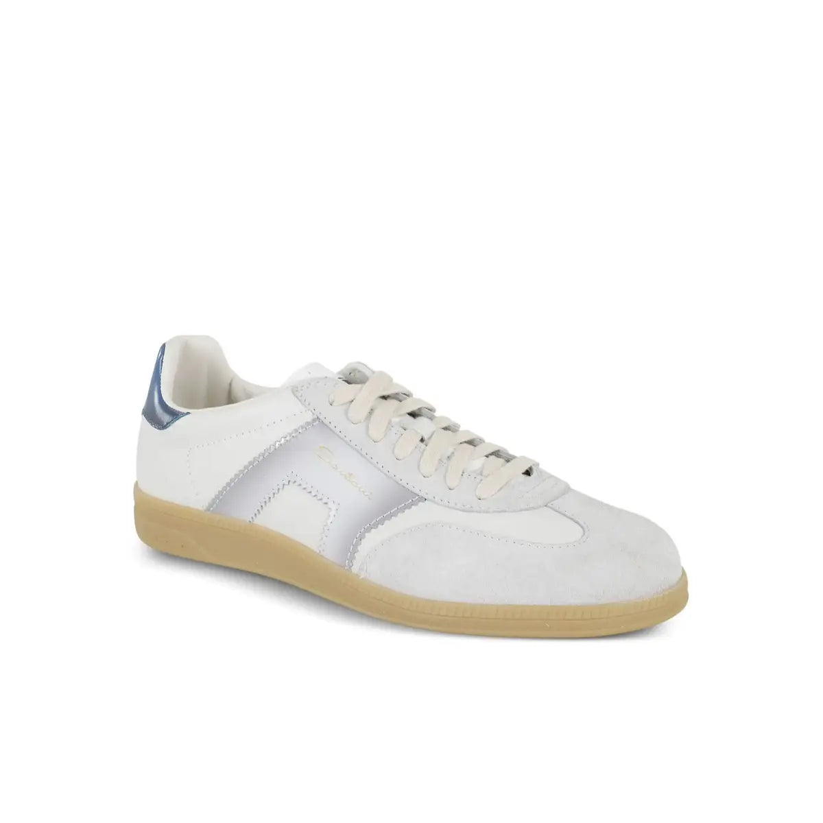 White Panelled Leather Sneakers olympic