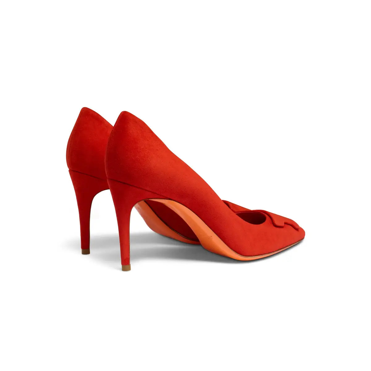 Red suede high-heel Santoni Sibille pump