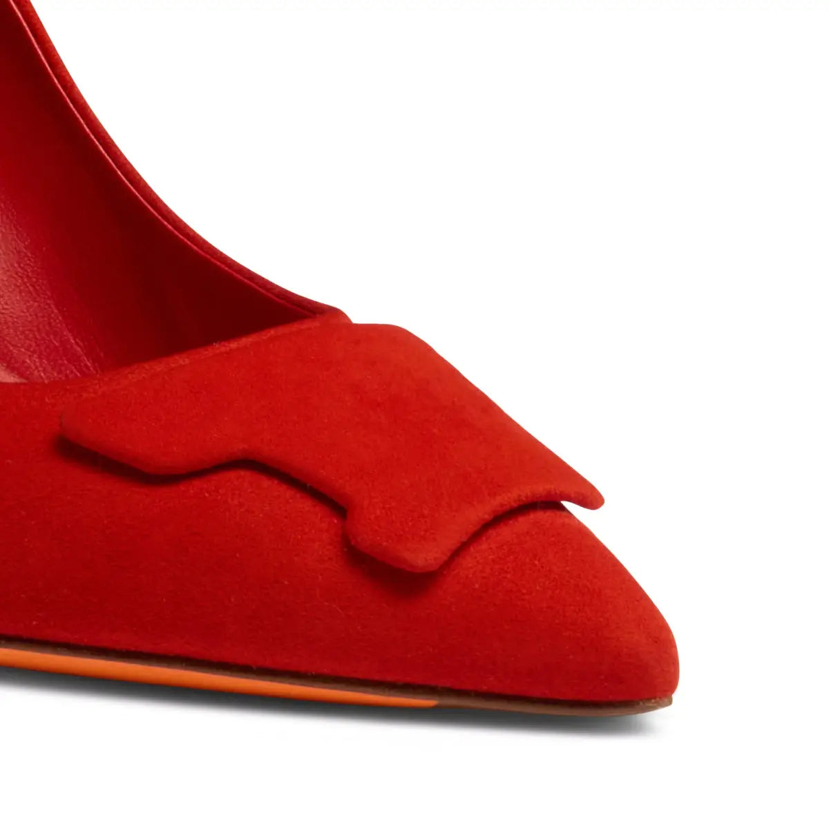 Red suede high-heel Santoni Sibille pump