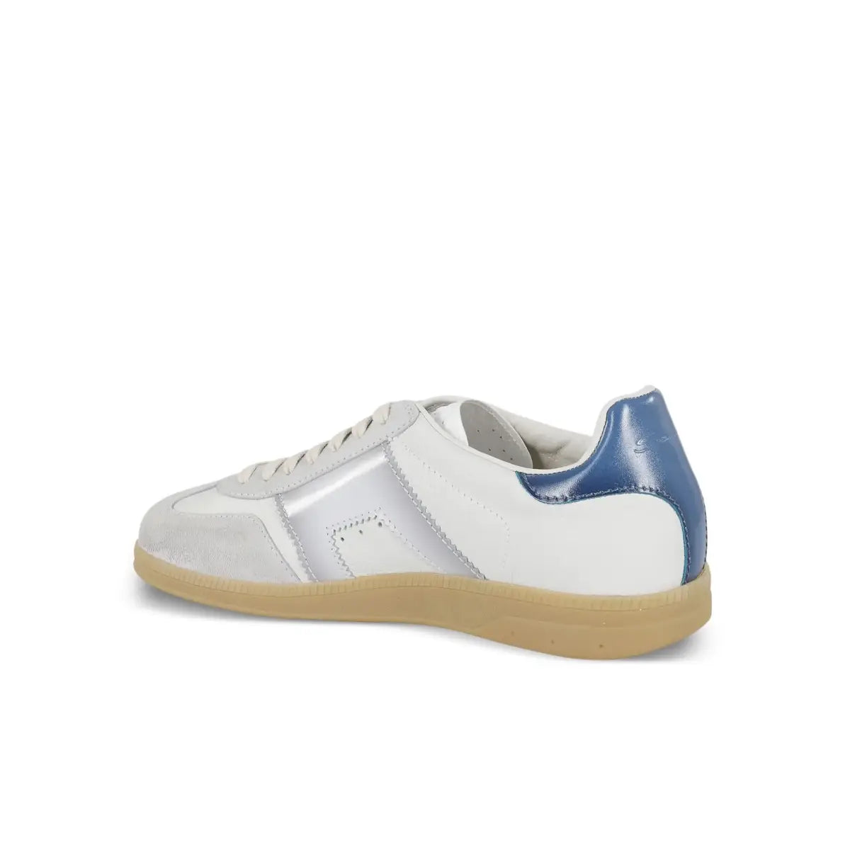 White Panelled Leather Sneakers olympic