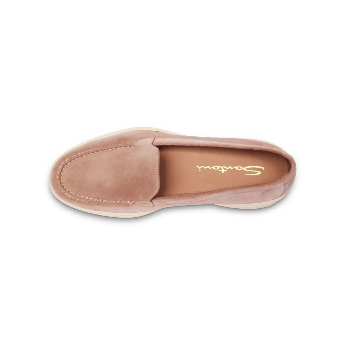 Mocassins bout rond suede rose