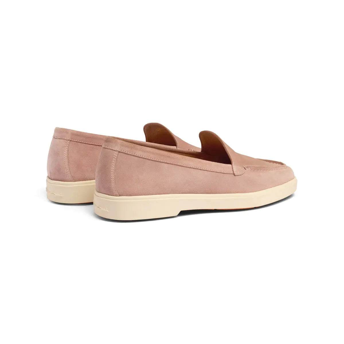 Mocassins bout rond suede rose