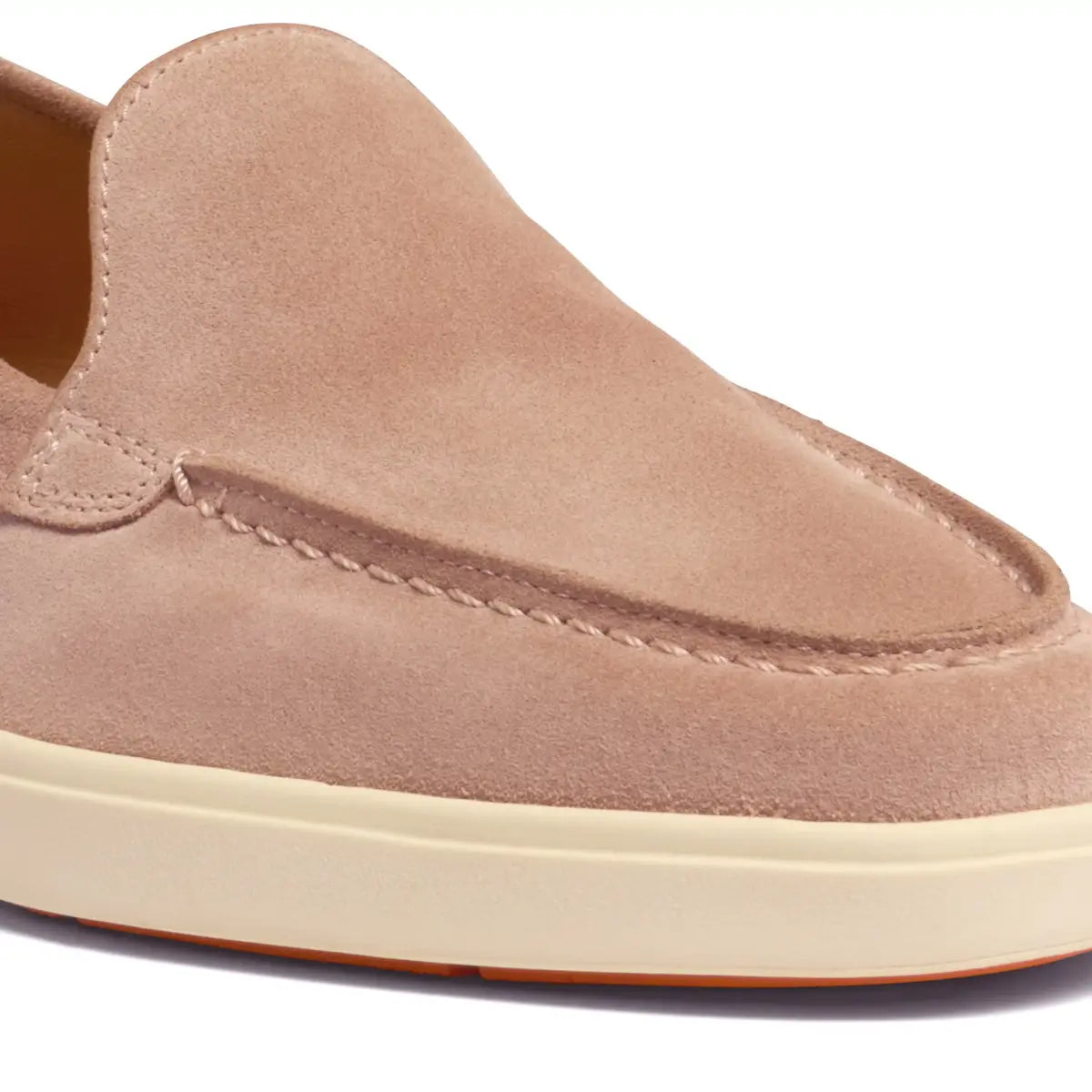 Mocassins bout rond suede rose